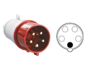 Вилка силовая 32А 380В 5 pin 3P+PE+N IP44 IEK (32А 380В 5 pin 3P+PE+N IP44) (ЭС)